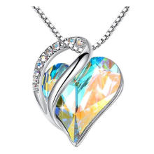 UNIQ Infinity Love Heart Pendant Necklace with Birthstone Crystals for 12 Months